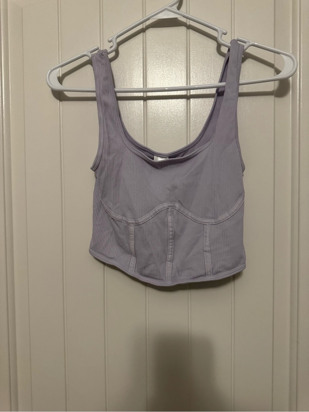 Nikibiki Women's Short Light Purple Ribbed Square Neck Corset Top